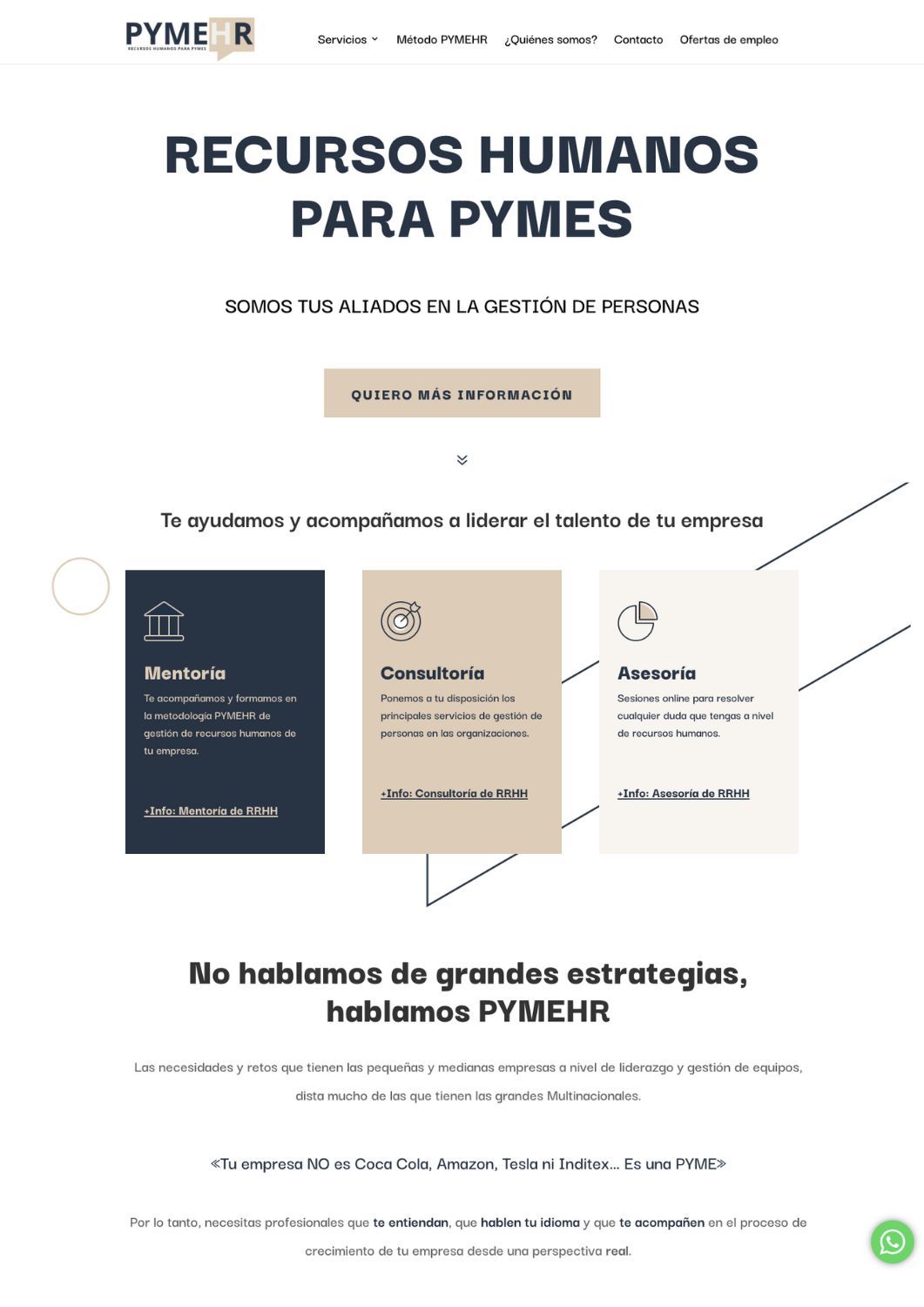 diseño web pymehr web servicios financieros